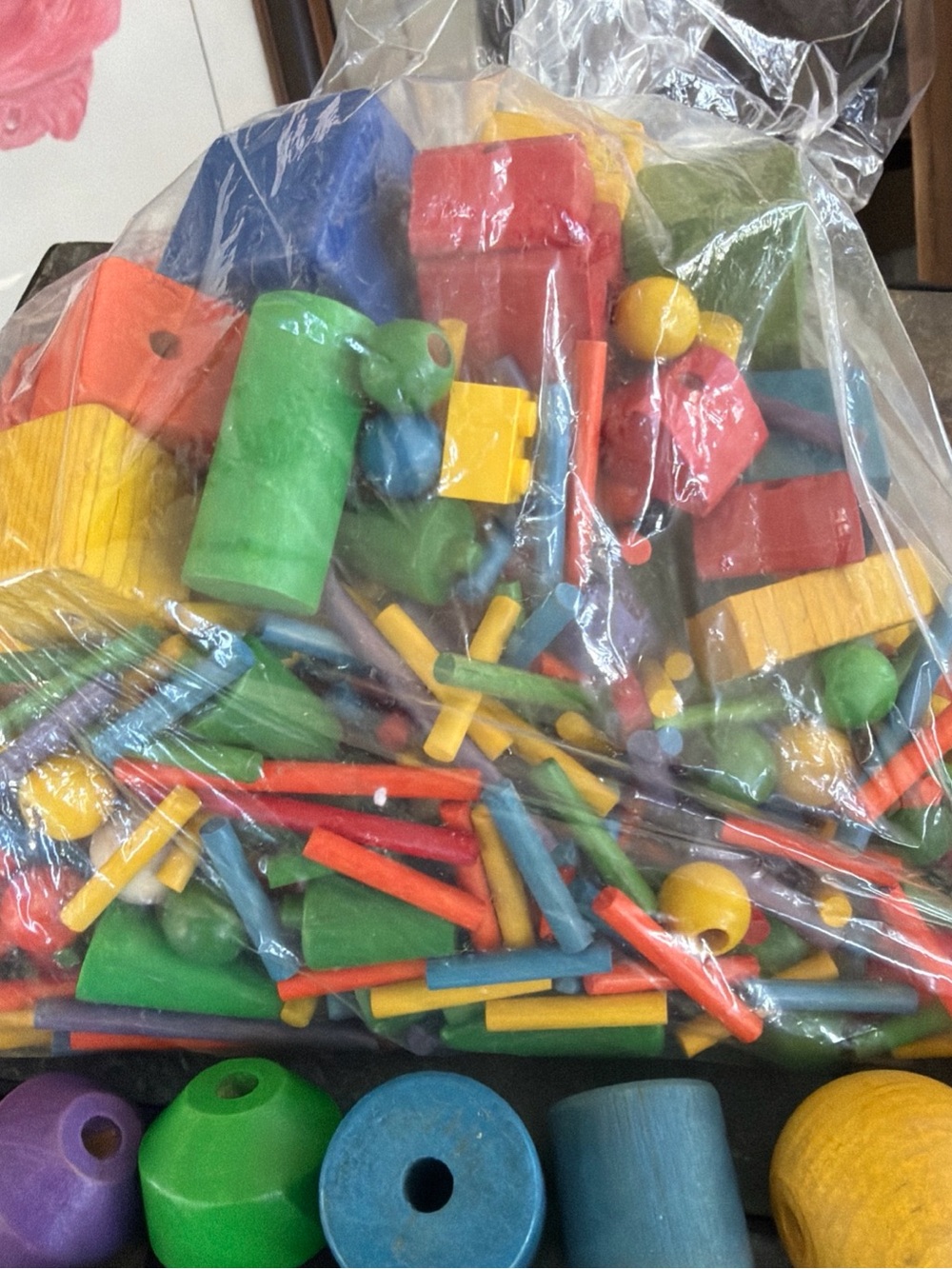 Huge lot Vintage Playskool Landscape + Wooden Beads+ Walco Bumble + Macrame Craf - Picture 3 of 8